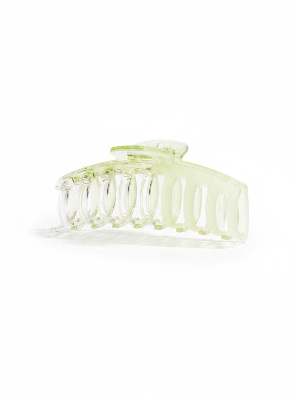 Green Half Transparent Half Cloudy Large 4.5” Octopus Lobster Claw Hair Clip